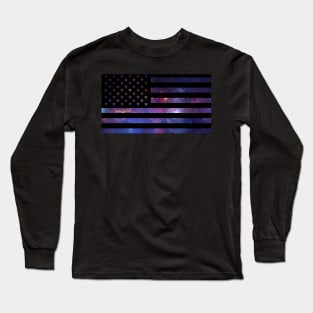 American Flag - Galaxy Long Sleeve T-Shirt